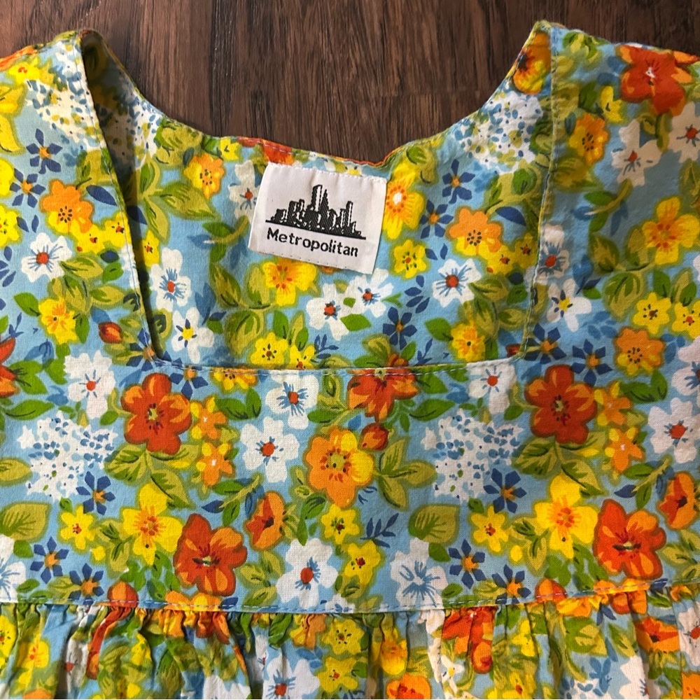 Metropolitan Floral Short-Sleeve House Dress/Mumu with pockets - Picture 2 of 11
